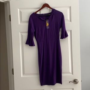 Deep purple beautiful midi dress